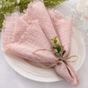 Linen Cloth Washable Cotton Dinner Napkins Fringe Wedding Party Decor(Dusty Rose)