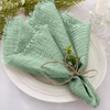 Linen Cloth Washable Cotton Dinner Napkins Fringe Wedding Party Decor(Sage Green)