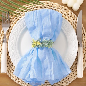 Cheesecloth Napkins Fall Gauze Washable Dinner Wedding Party Home Decor(Blue)