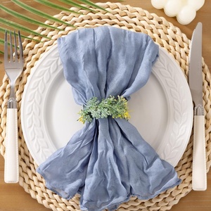 Cheesecloth Napkins Fall Gauze Washable Dinner Wedding Party Home Decor(Dusty Blue)
