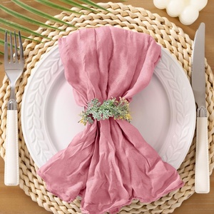 Cheesecloth Napkins Fall Gauze Washable Dinner Wedding Party Home Decor(Mauve)