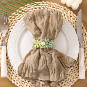 Cheesecloth Napkins Fall Gauze Washable Dinner Wedding Party Home Decor(Nude)