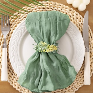 Cheesecloth Napkins Fall Gauze Washable Dinner Wedding Party Home Decor(Sage Green)