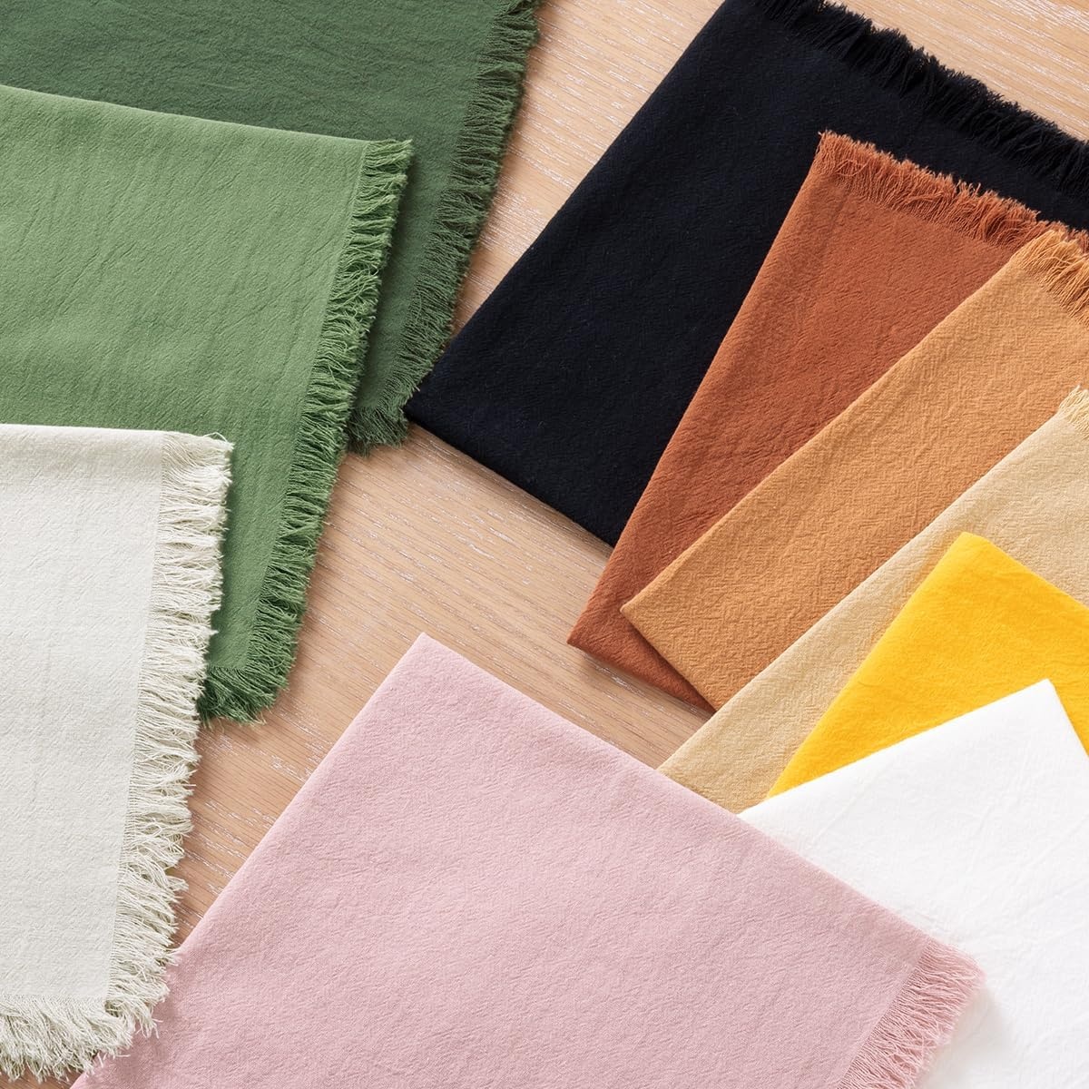 image:imageSocomi Linen Napkins Champagne Fall Thanksgiving Cloth Napkins Bulk Washable Cotton Napkins Set of 10 17x17 for Wedding Party Bridal Baby Shower Birthday Table DecorationsChampagne