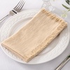 Socomi Linen Napkins Champagne Fall Thanksgiving Cloth Napkins Bulk Washable Cotton Napkins Set of 10 17″x17″ for Wedding Party Bridal Baby Shower Birthday Table Decorations(Champagne)