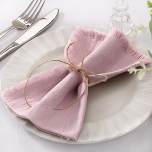 Socomi Linen Napkins Champagne Fall Thanksgiving Cloth Napkins Bulk Washable Cotton Napkins Set of 10 17″x17″ for Wedding Party Bridal Baby Shower Birthday Table Decorations(Dusty Pink)